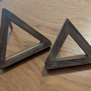 2 Vintage Miniature Wooden Display Easels – Solid Wood Tablet Stands - 4" & 5"